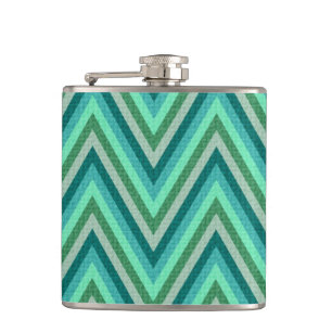 Zig Zag Striped Background Hip Flask