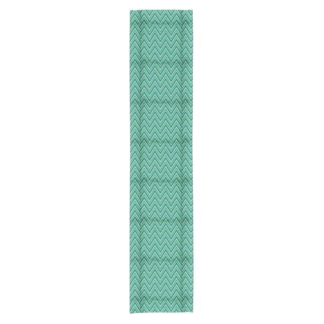 Zig Zag Striped Background Short Table Runner (Front)