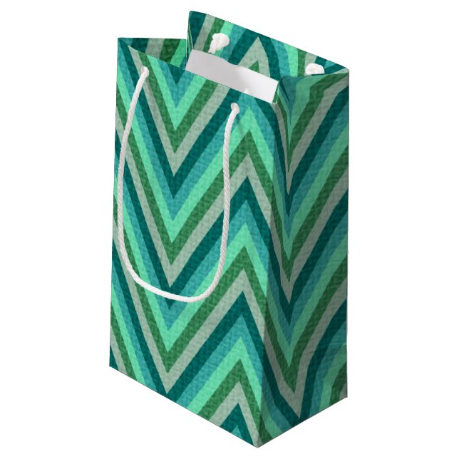 Zig Zag Striped Background Small Gift Bag (Back Angled)