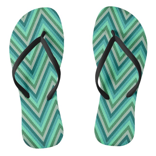 Zig Zag Striped Background Thongs (Footbed)