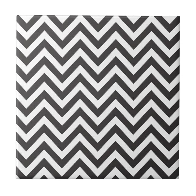 Zig Zag Striped Pattern Zazzle Template Background Ceramic Tile (Front)
