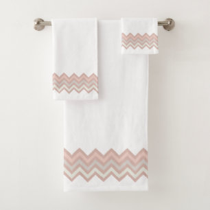 Zig Zag Stripes Draw In Calm Watercolor  Bath Towel Set