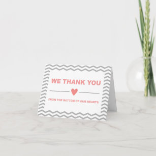 Zig Zag Thank You Cards in Coral