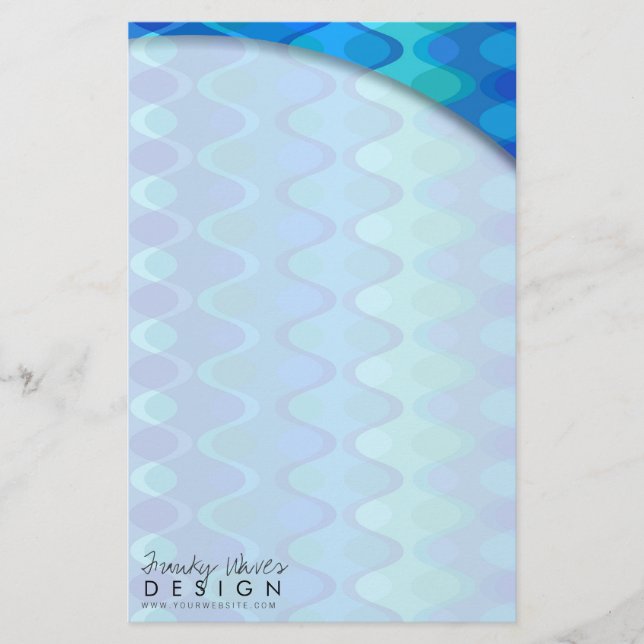 Zig Zag Waves Pattern Colourful Mod Art Geo Design Stationery (Front)