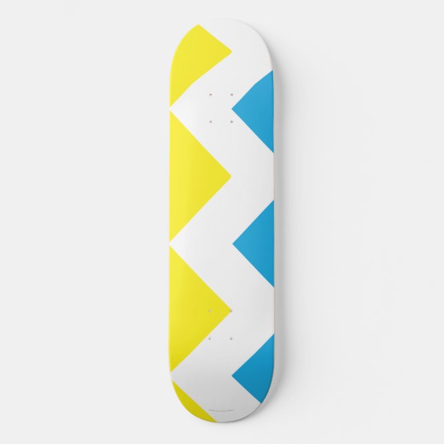 Zig Zag Yellow-Blue Skateboard (Front)