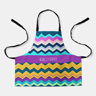 Zig-zagging pastel Rainbow Pattern Apron