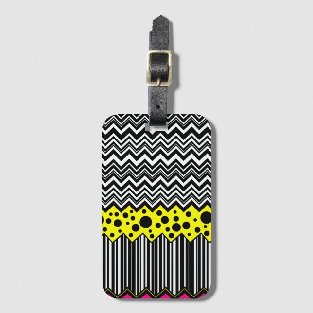 Zig-Zags Luggage Tag (Front Vertical)
