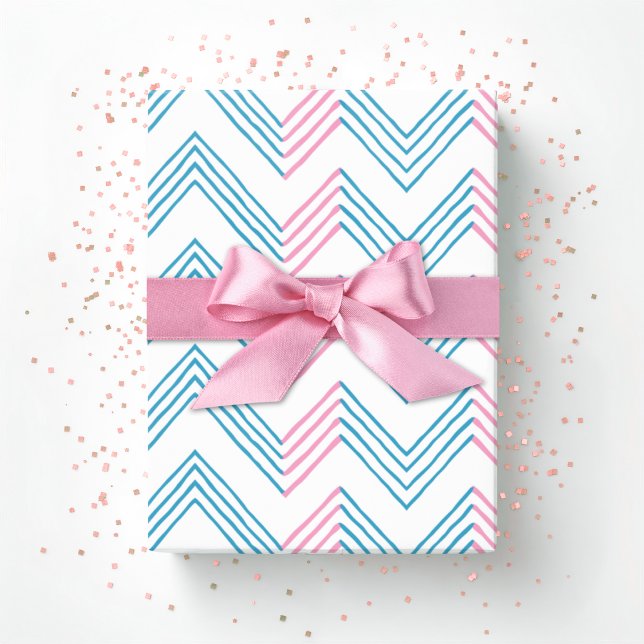 Ziggy Chevron in Pink and Aqua Wrapping Paper (Creator Uploaded)