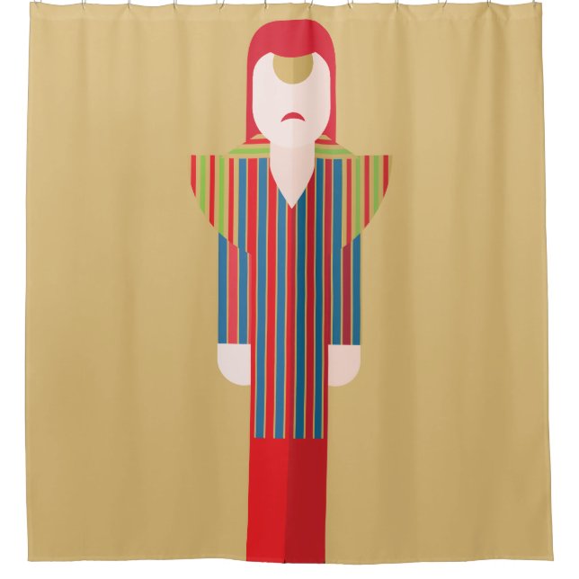 Ziggy – Glam Rock Shower Curtain (Front)