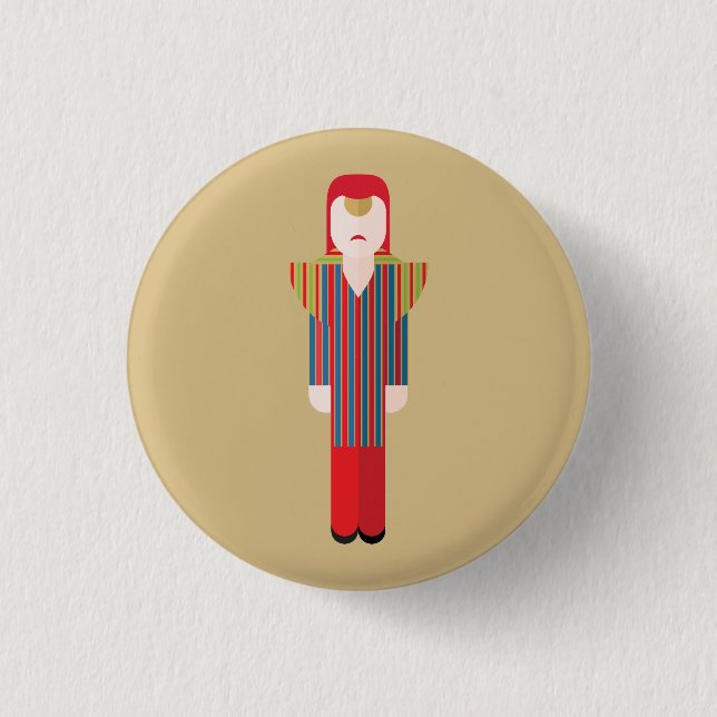 Ziggy – Retro Glam Rock Button (Front)