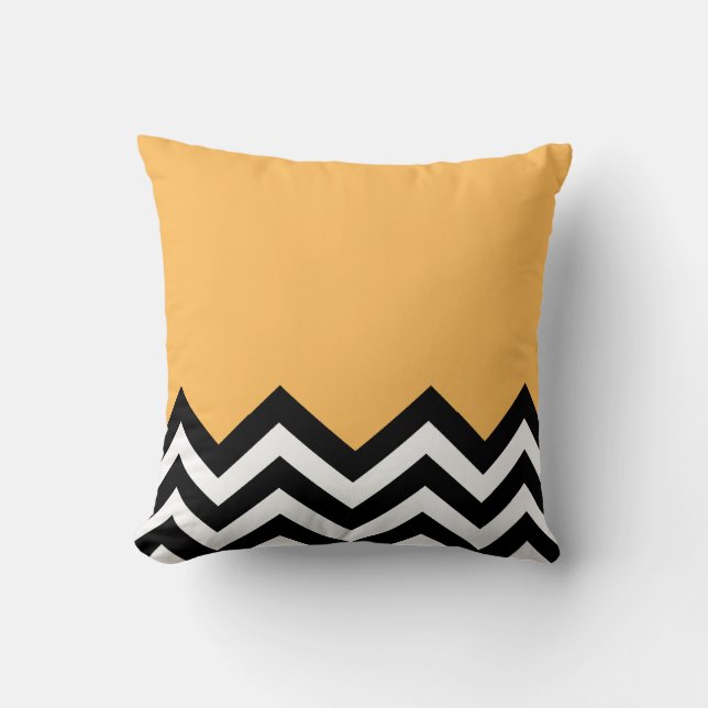 Zigza Black and yellow colour Cushion (Front)