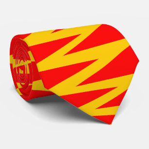 Zigzag - Amber on Red Tie