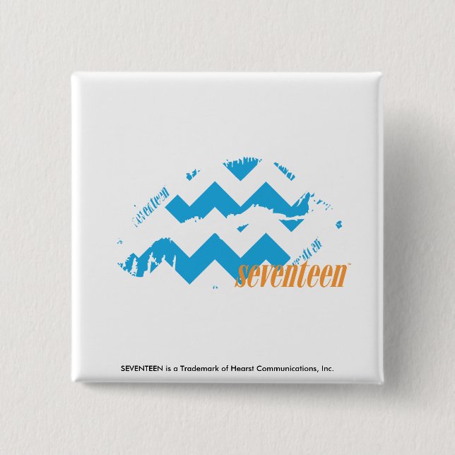 ZigZag Aqua 15 Cm Square Badge (Front)