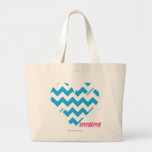 ZigZag Aqua 4 Large Tote Bag