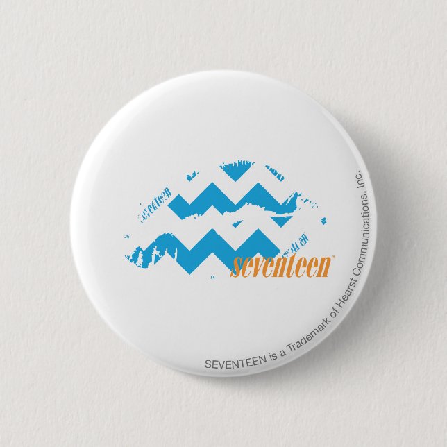 ZigZag Aqua 6 Cm Round Badge (Front)