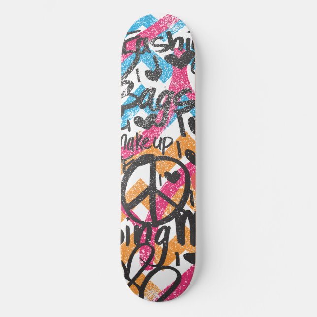 ZigZag Aqua-Orange Skateboard (Front)