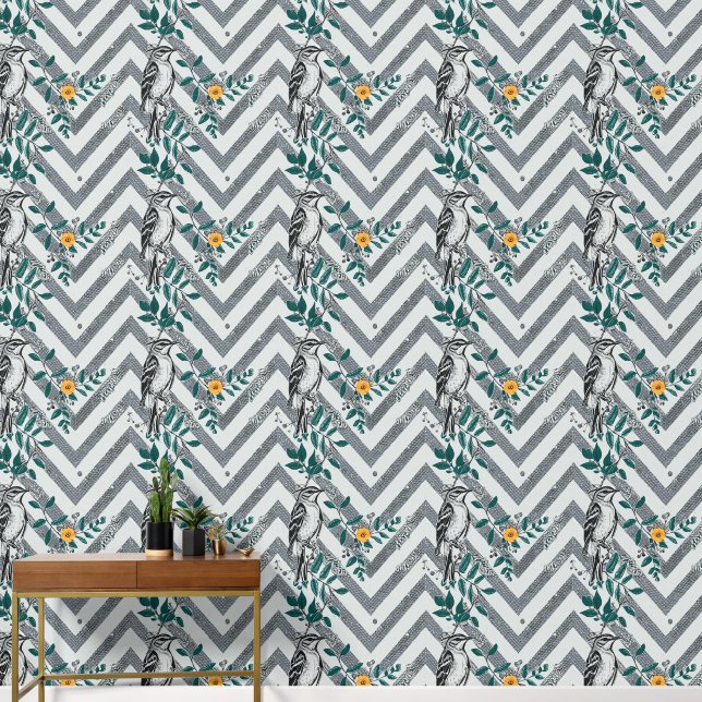 Zigzag Bird Wallpaper (Hallway)