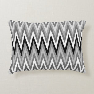 Zigzag Black and White Pattern Decorative Cushion