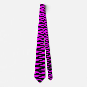 Zigzag - Black on Magenta Tie