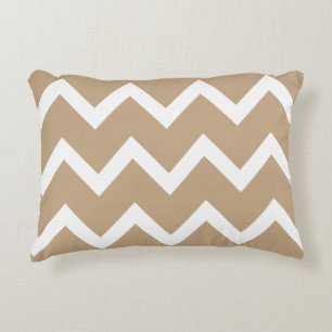 Zigzag Chevron Accent Pillow - Almond