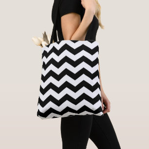 Zigzag Chevron Black And White Tote Bag