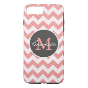 ZigZag Chevron Chic Monogrammed Pink Pattern iPhone 8 Plus/7 Plus Case