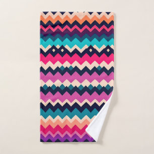 Zigzag Chevron Colourful Pattern Design Hand Towel