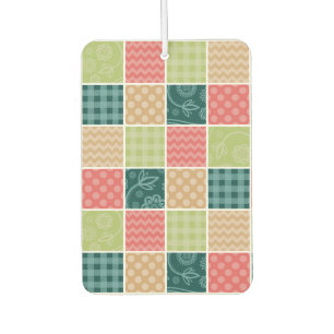 Zigzag, Chevron, Gingham, Polka Dots, Patchwork Car Air Freshener
