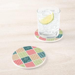 Zigzag, Chevron, Gingham, Polka Dots, Patchwork Coaster