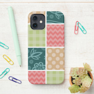 Zigzag, Chevron, Gingham, Polka Dots, Patchwork iPhone 12 Case
