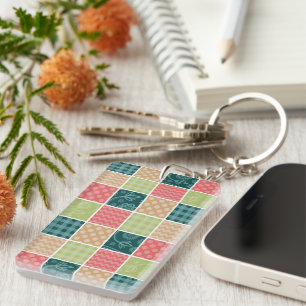 Zigzag, Chevron, Gingham, Polka Dots, Patchwork Key Ring