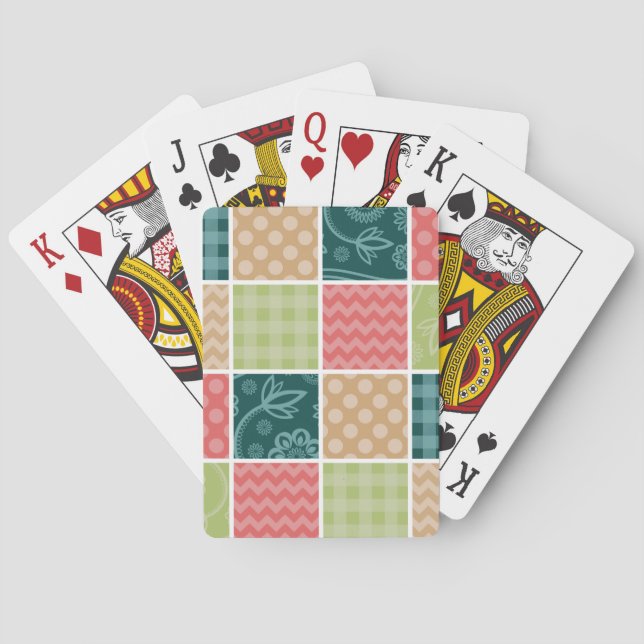 Zigzag, Chevron, Gingham, Polka Dots, Patchwork Playing Cards (Back)
