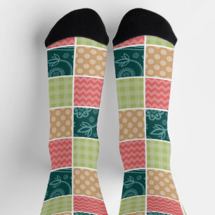 Zigzag, Chevron, Gingham, Polka Dots, Patchwork Socks