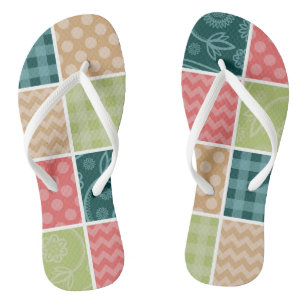 Zigzag, Chevron, Gingham, Polka Dots, Patchwork Thongs