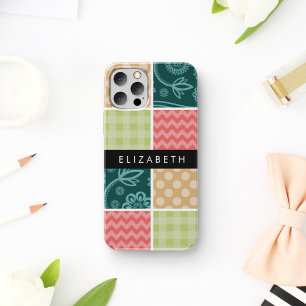Zigzag, Chevron, Gingham, Polka Dots, Your Name iPhone 16 Case