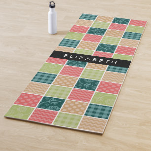 Zigzag, Chevron, Gingham, Polka Dots, Your Name Yoga Mat