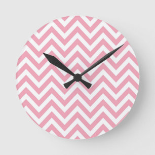 ZigZag Chevron pattern Hipster or Mod Styled Round Clock
