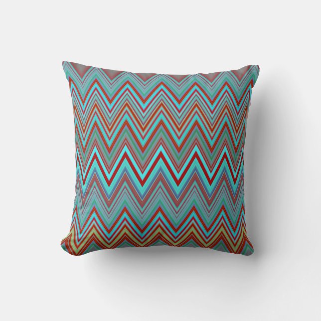 Zigzag / Chevron Pattern Mojo Throw Pillow (Front)