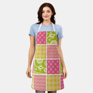Zigzag, Chevron, Polka Dots, Gingham, Patchwork Apron