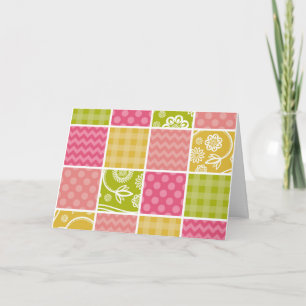 Zigzag, Chevron, Polka Dots, Gingham, Patchwork Card