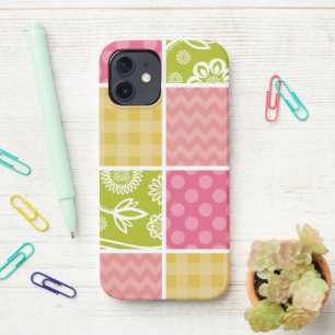 Zigzag, Chevron, Polka Dots, Gingham, Patchwork iPhone 12 Case