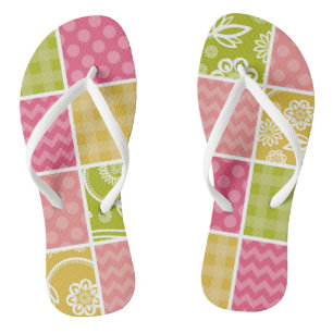 Zigzag, Chevron, Polka Dots, Gingham, Patchwork Thongs