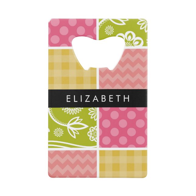 Zigzag, Chevron, Polka Dots, Gingham, Your Name (Front)