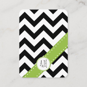 Zigzag, Chevron, Stripes, Black and White Business Card