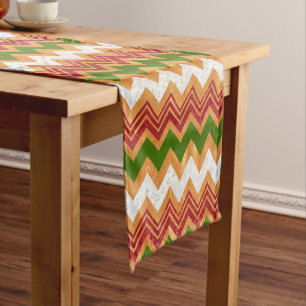 Zigzag Christmas Pattern Short Table Runner
