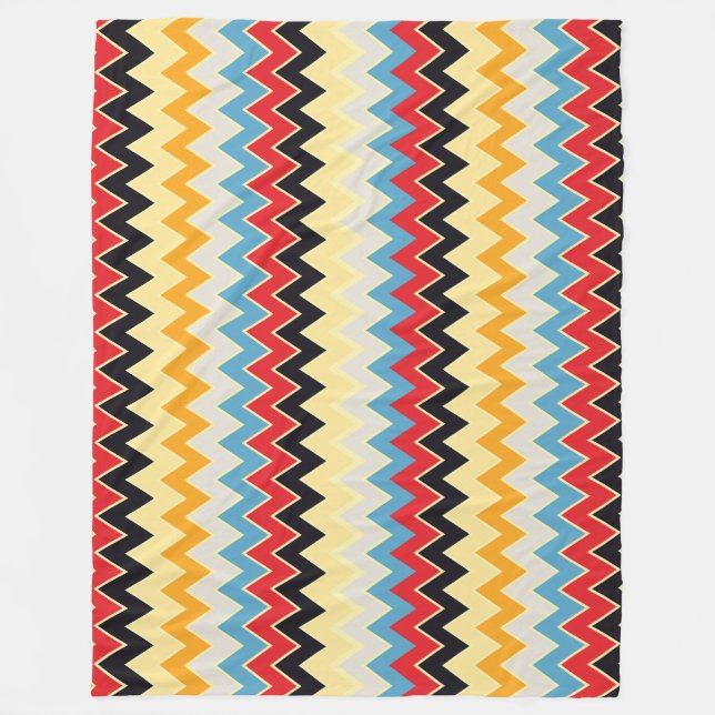 Zigzag Colours Lines Fleece Blanket (Front)