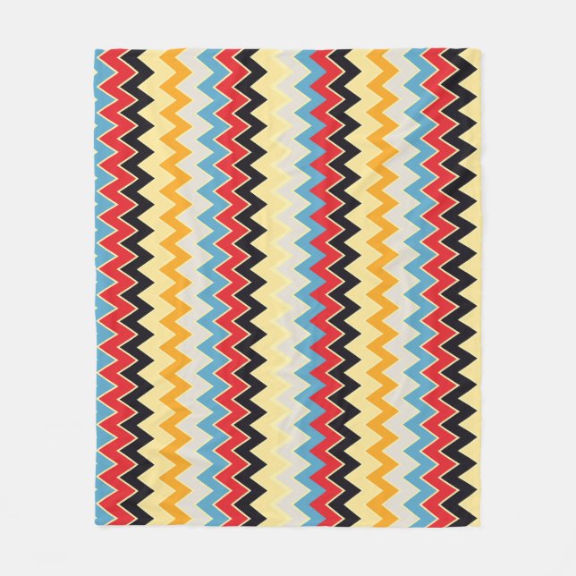 Zigzag Colours Lines Fleece Blanket (Front)