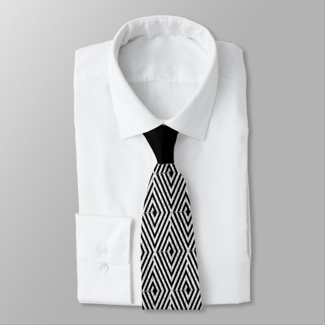 Zigzag Diamond Chevron Tribal pattern Tie (Tied)