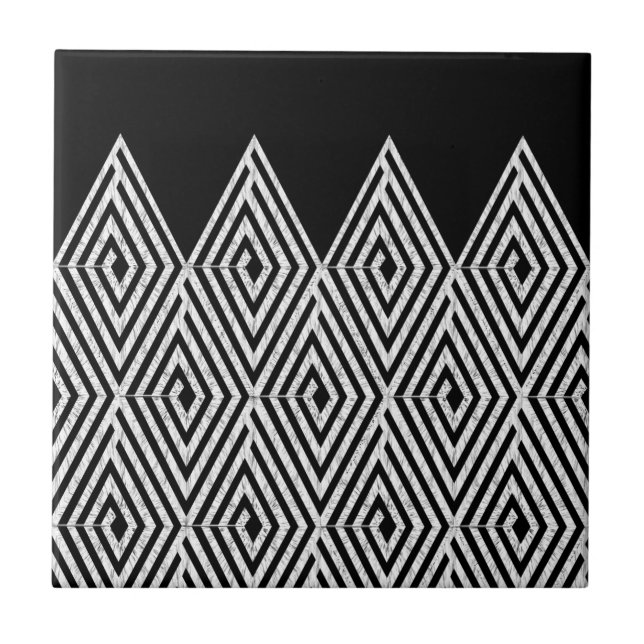 Zigzag Diamond Chevron Tribal pattern Tile (Front)