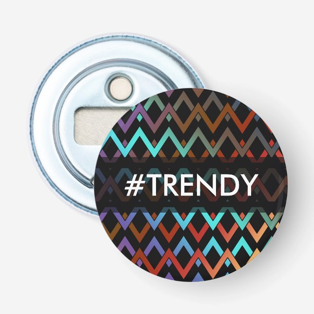 ZIGZAG diamonds - coloured + your backgr. & ideas Bottle Opener (Front)
